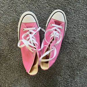 Pink high top converse
